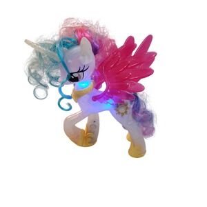 My Little Pony Princess Celestia Light Up Alicorn White Pink Wings Hasbro Toy